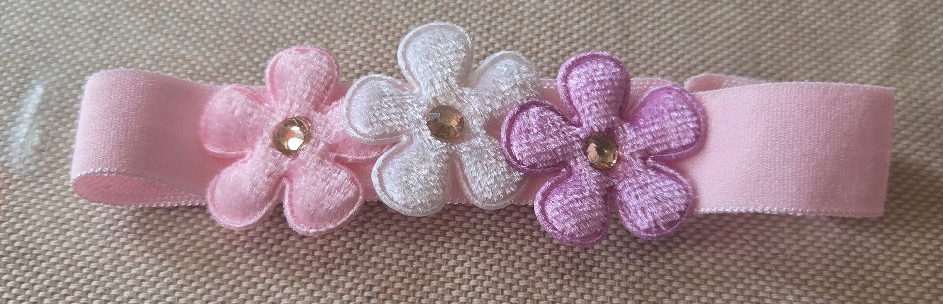Roze baby haarband