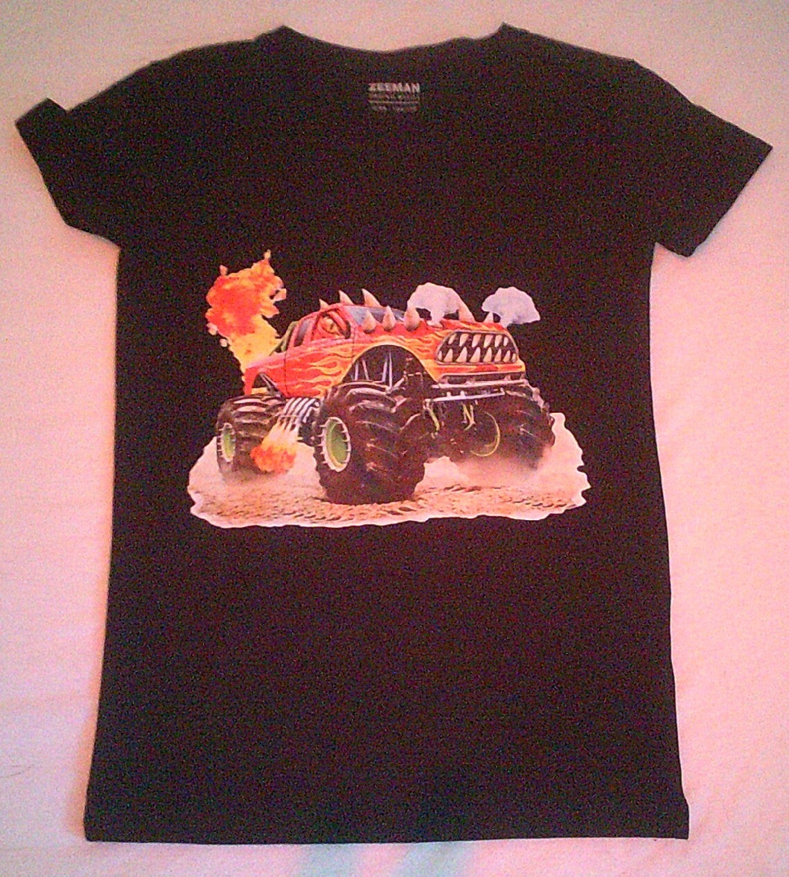 zwart shirt met monster truck