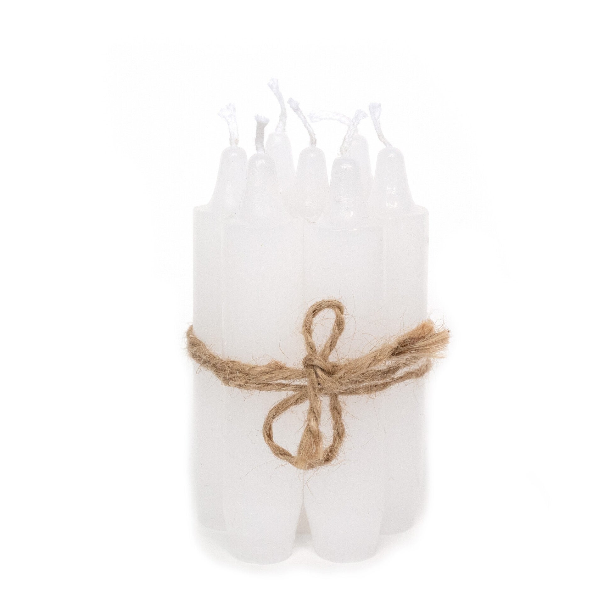 Diner kaars DORA klein wit, Set van 7