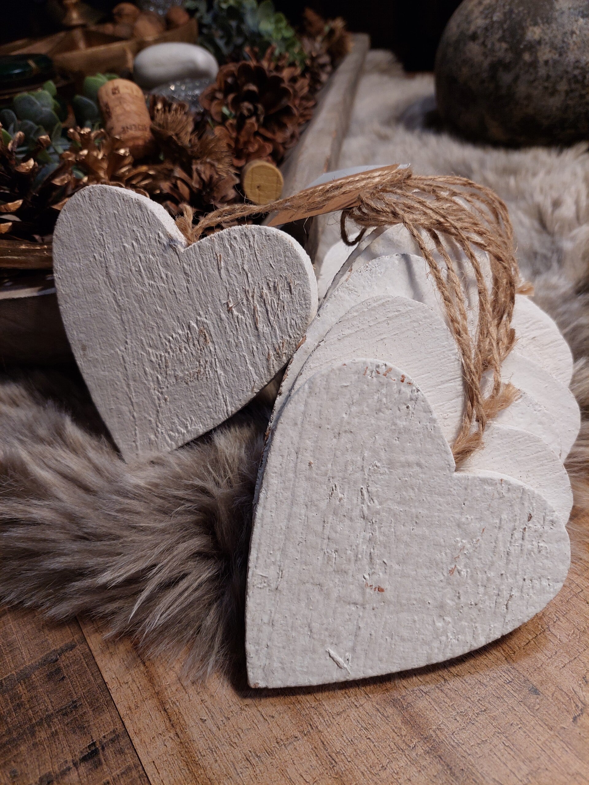 Houten hart wit
