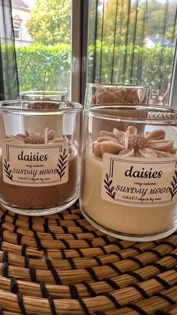 Kerze – daisies cozy autumn