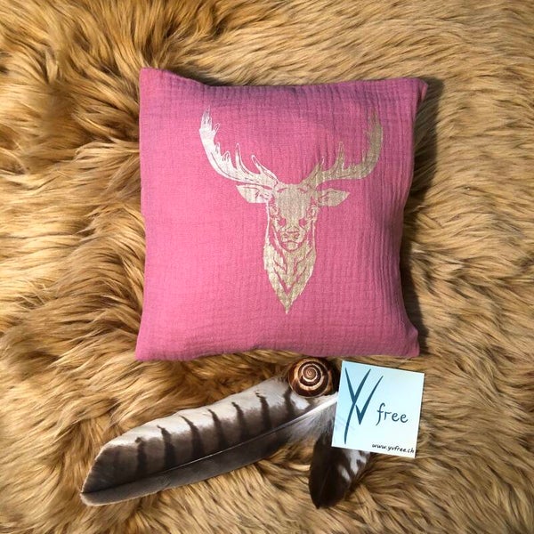 Traubenkernen Kissen Hirschkopf