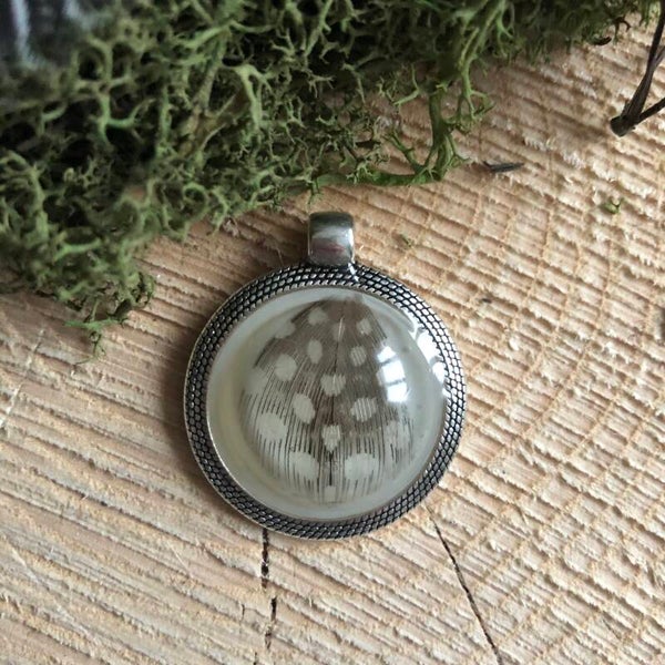 Cabochon-Anhänger Antiksilber 3,2cm Durchmesser (1)