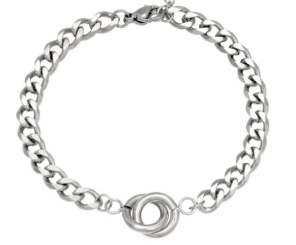Stainless steel armband zilver