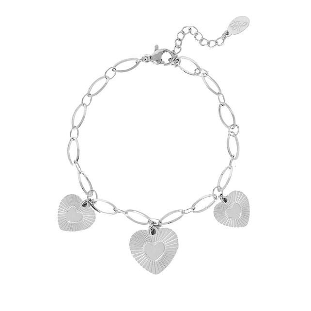 Bracelet - Three heart coins