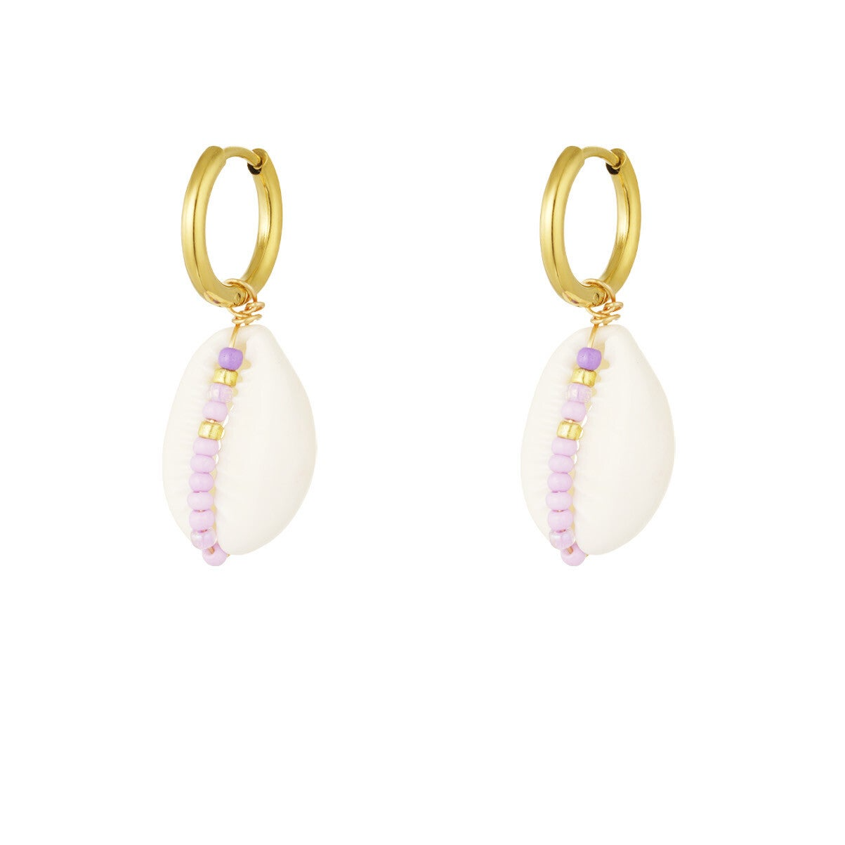 Earrings - Seashell and glass beads