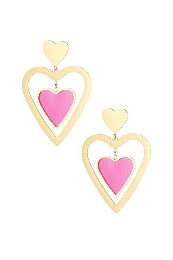 Earrings - Double heart