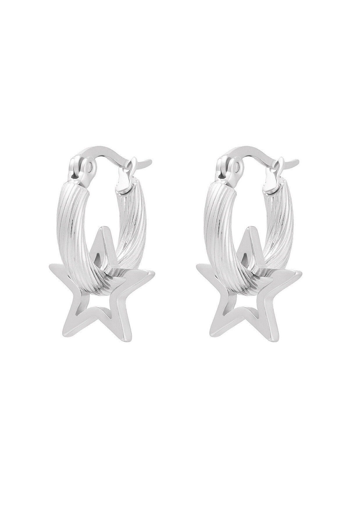 Earrings - Twisted with star