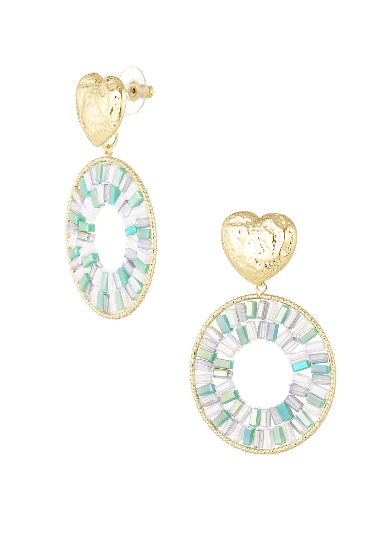 Earrings - Heart light blue