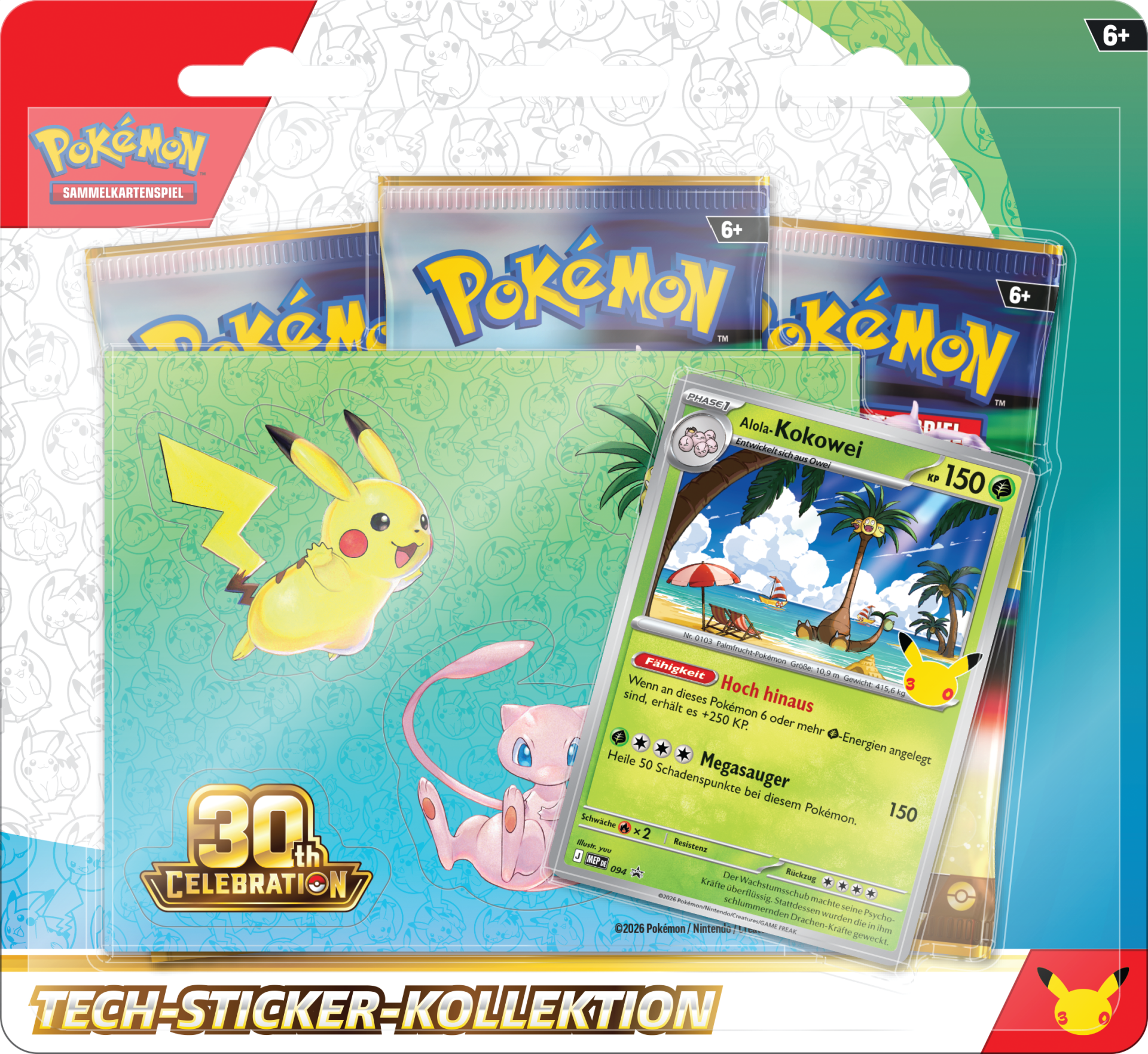 Pokemon Jubiläum - 30 Jahre Pokemon – Tech Sticker Kollektion | Alola-Kokowei