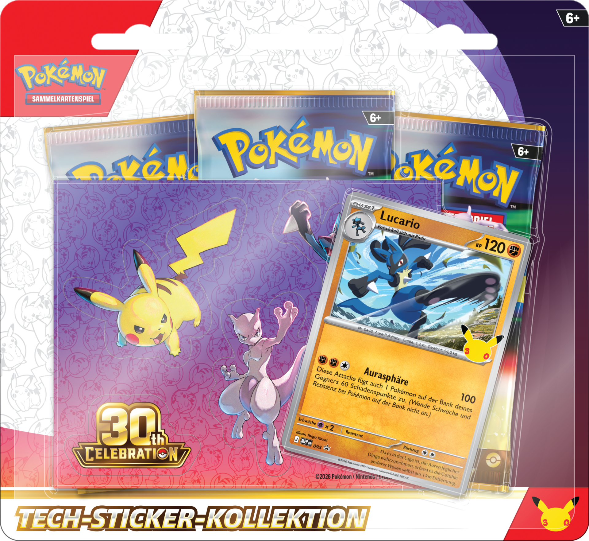 Pokemon Jubiläum - 30 Jahre Pokemon – Tech Sticker Kollektion | Lucario
