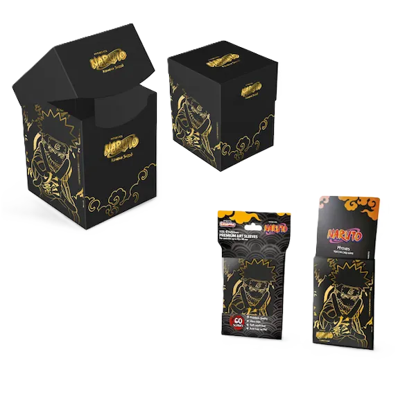 NARUTO Mythos TCG Deck Box + Sleeves Gold