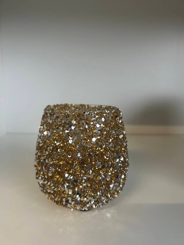 Glitter waxinelichthouder klein
