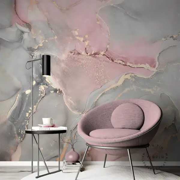 Pink Marble Peel & Stick Wallpaper (45 sq ft)