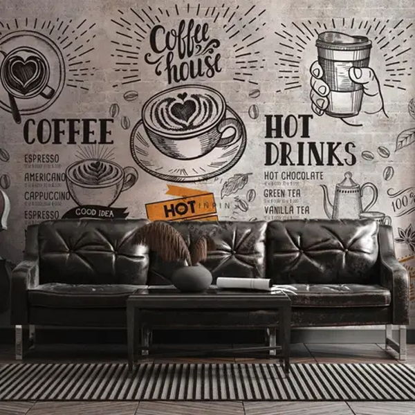 Coffee Time Peel & Stick Wallpaper (45 sq ft)