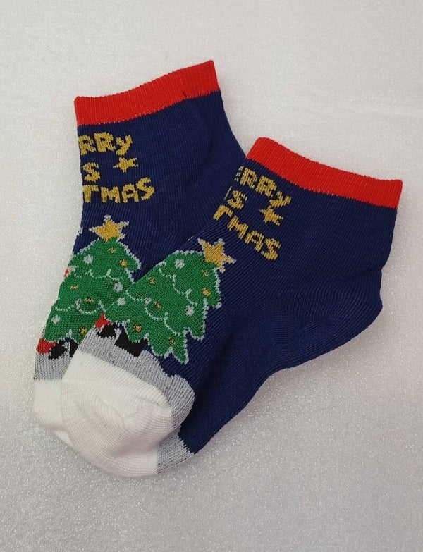 S Chaussettes sapin bleu