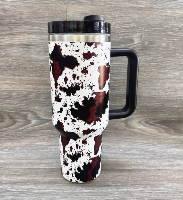 40oz Cow Print Tumbler