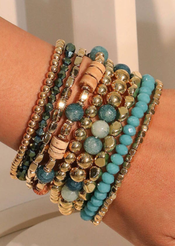 Blue and Gold Bracelet Layer Set