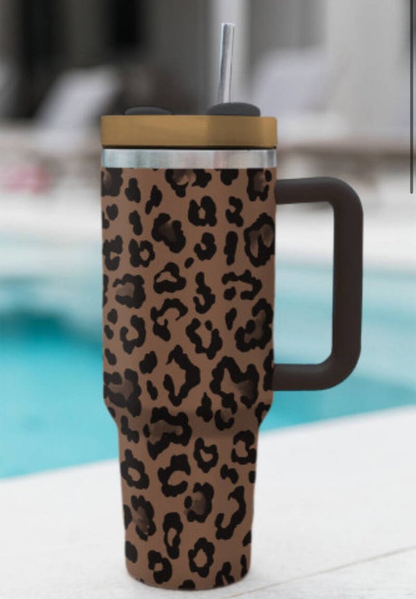 40oz Leopard Stainless Steel Cup