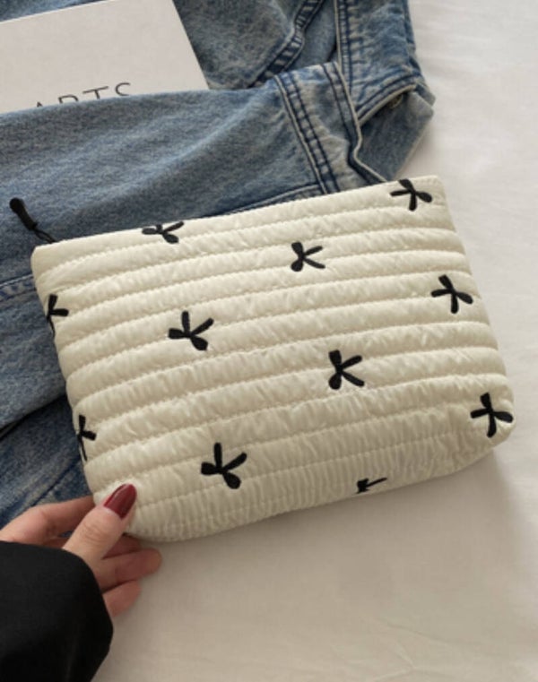 Bow Tie Print Makeup Bag