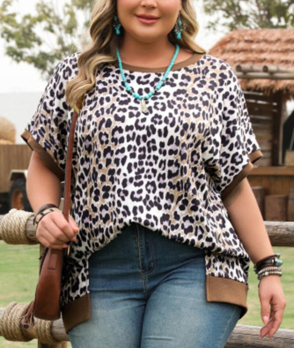 Leopard Short Sleeve Loose Fit