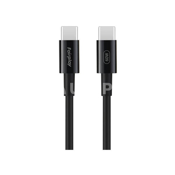 FAIRPLAY Câble 60W USB-C vers USB-C 1m (Noir)