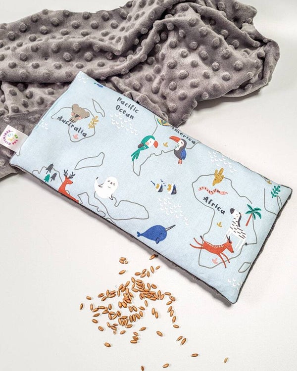 Bouillotte sèche rectangle - animaux du monde