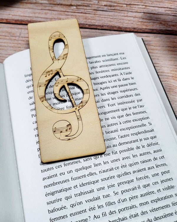 Marque-page bois - Note