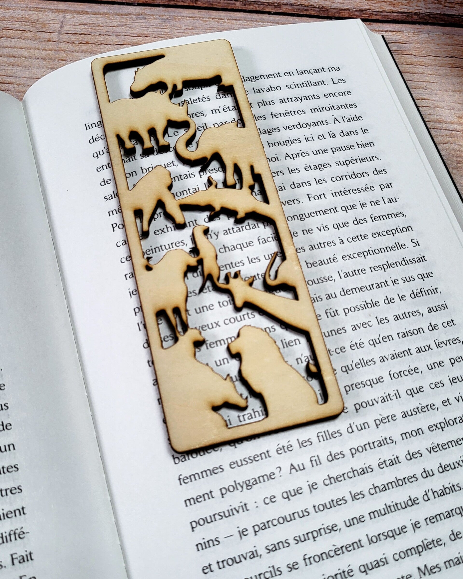 Marque-page bois - Savane