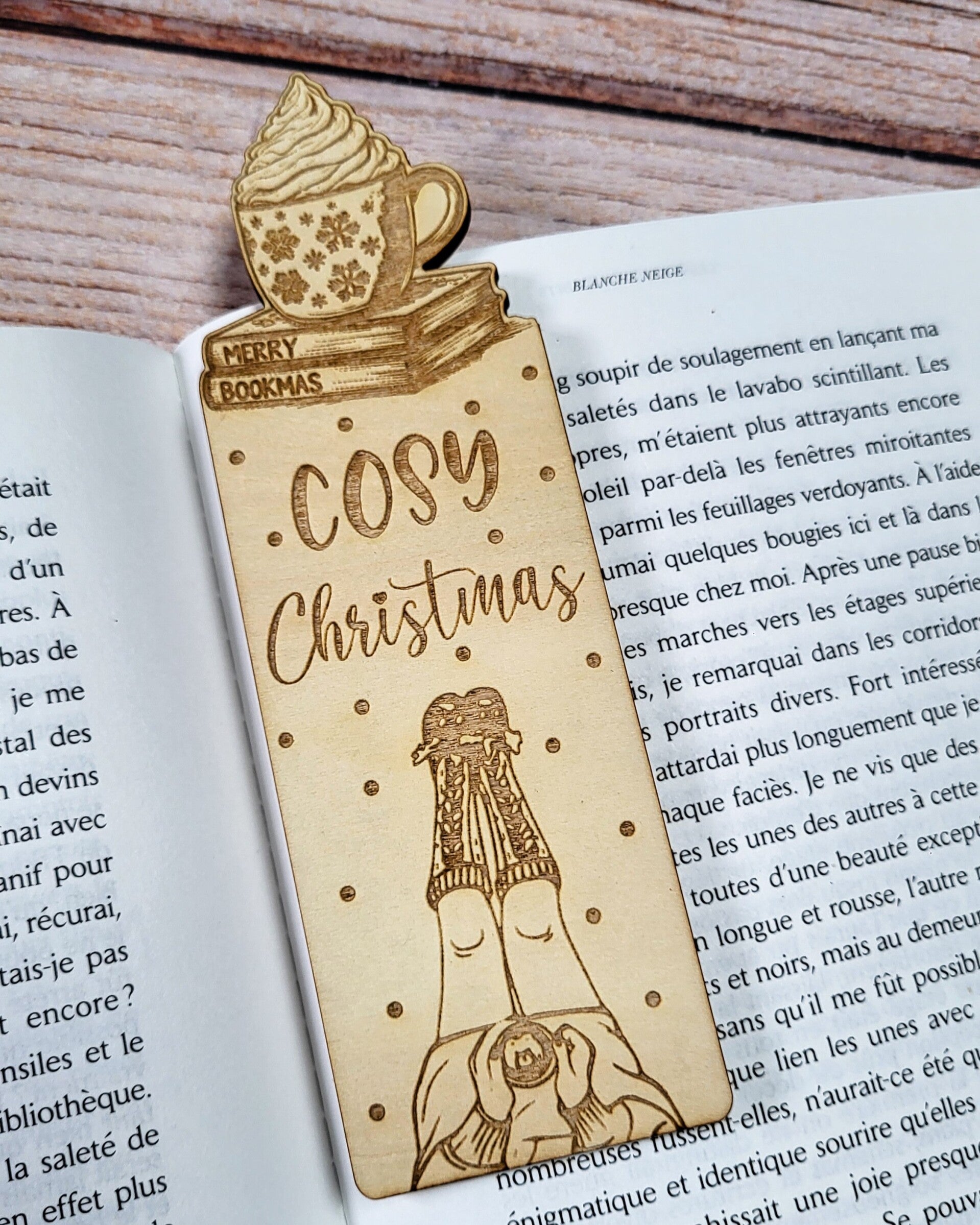 Marque-page bois - Cosy Christmas