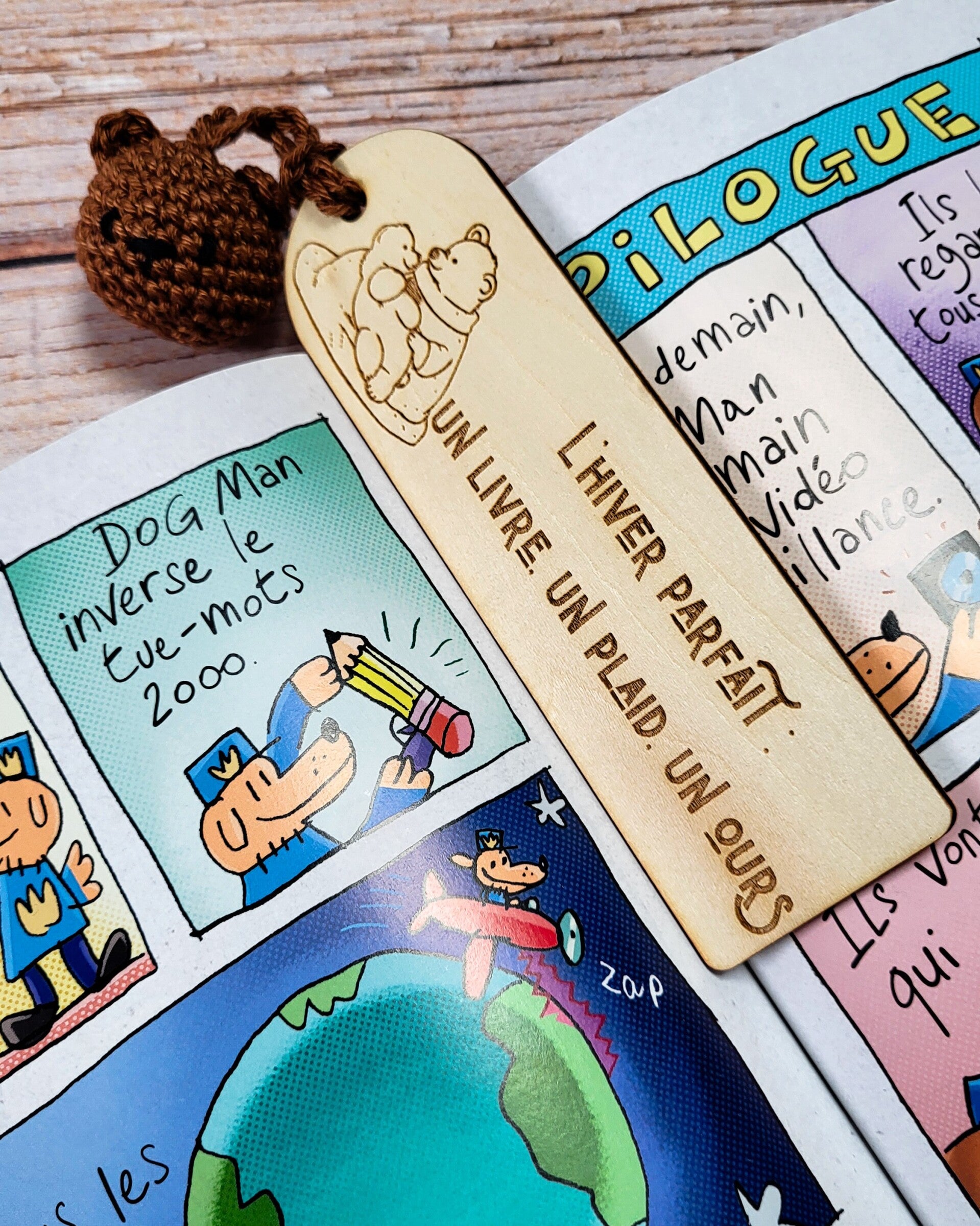 Marque-page crochet - ours