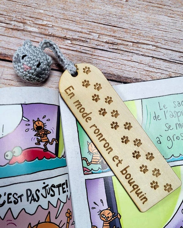 Marque-page crochet - chat