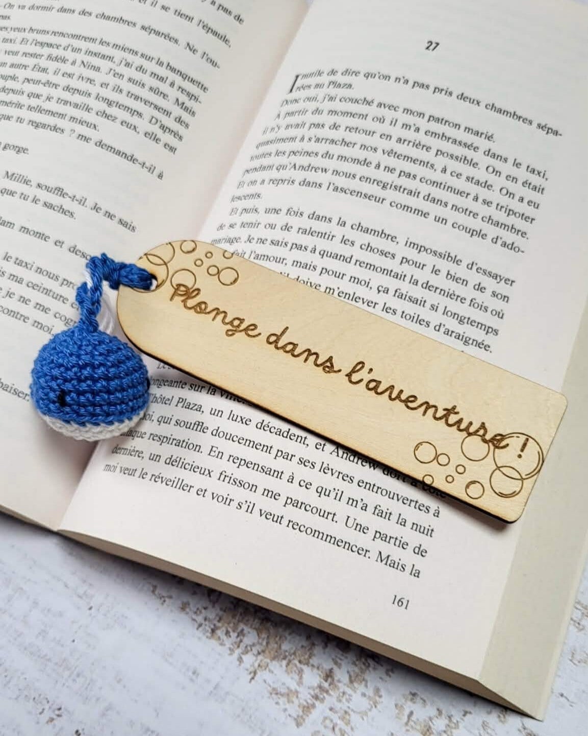 Marque-page crochet - Plonge dans l'aventure