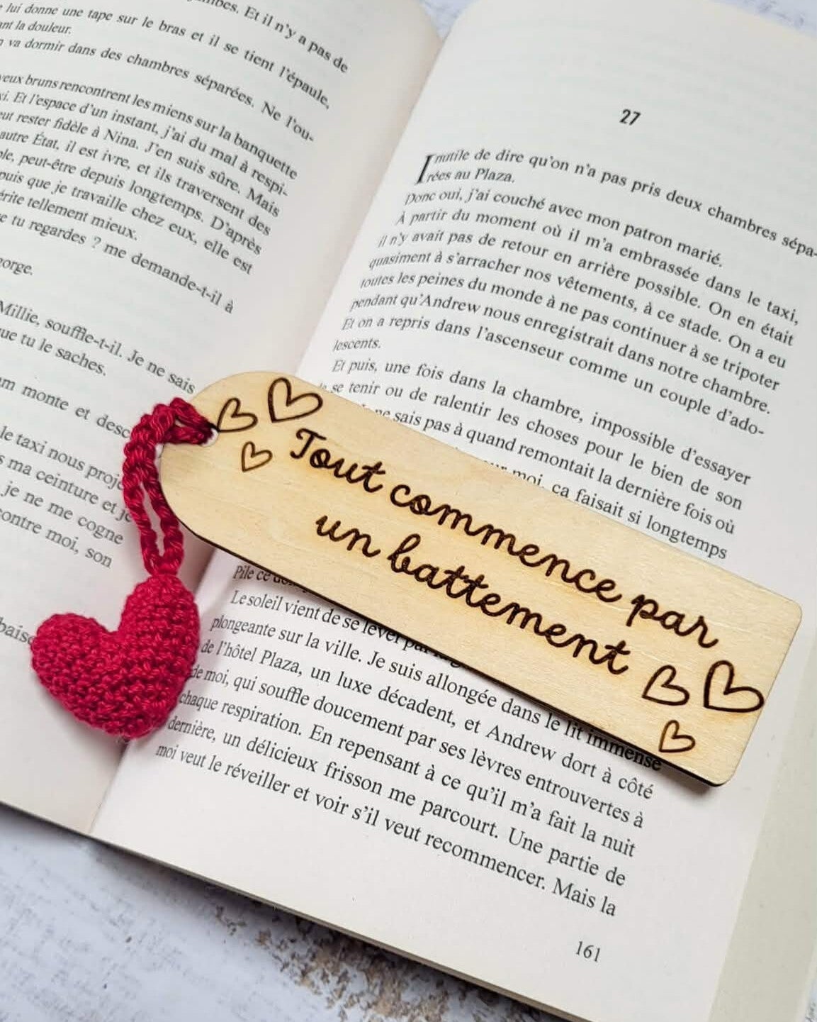 Marque-page crochet - Tout commence par un battement