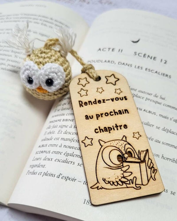 Petit marque-page crochet - Hibou
