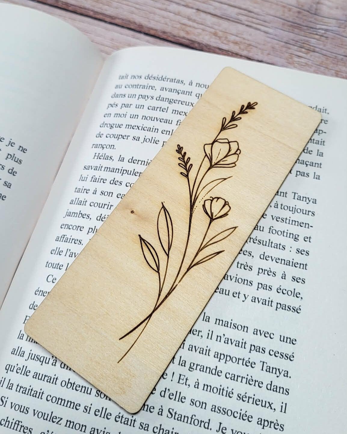 Marque-page bois - Douceur sauvage