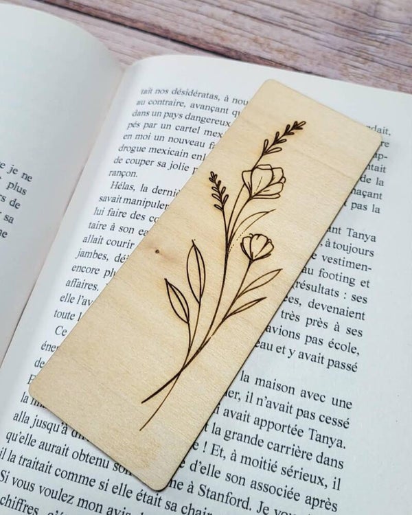 Marque-page bois - Douceur sauvage