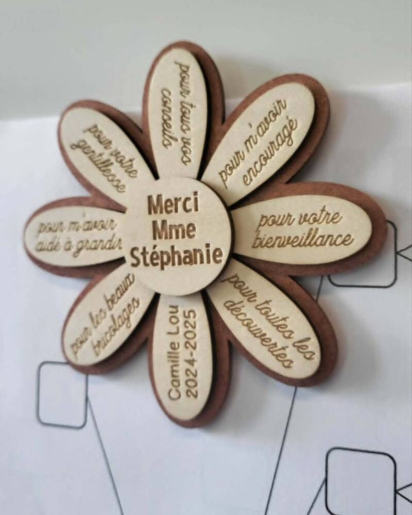 Aimant marguerite - Merci