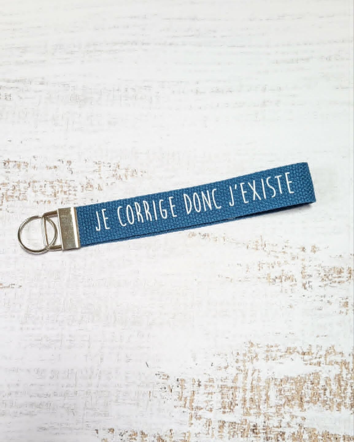 Porte-clés enseignant – Je corrige donc j'existe