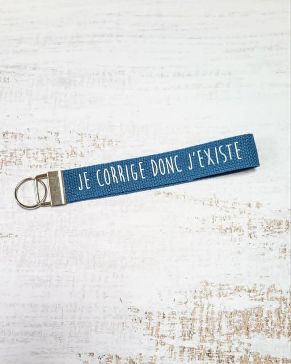 Porte-clés enseignant – Je corrige donc j'existe