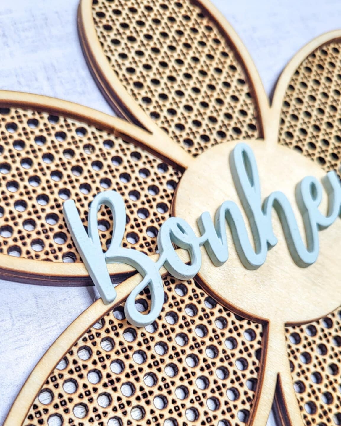 Grande fleur rotin - Bonheur