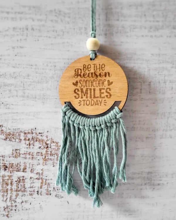 Suspension ronde - Someone smiles bleu