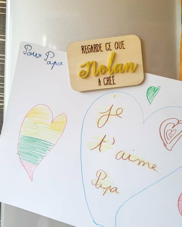Aimant pour dessins d'enfants – Regarde ce que ... a créé