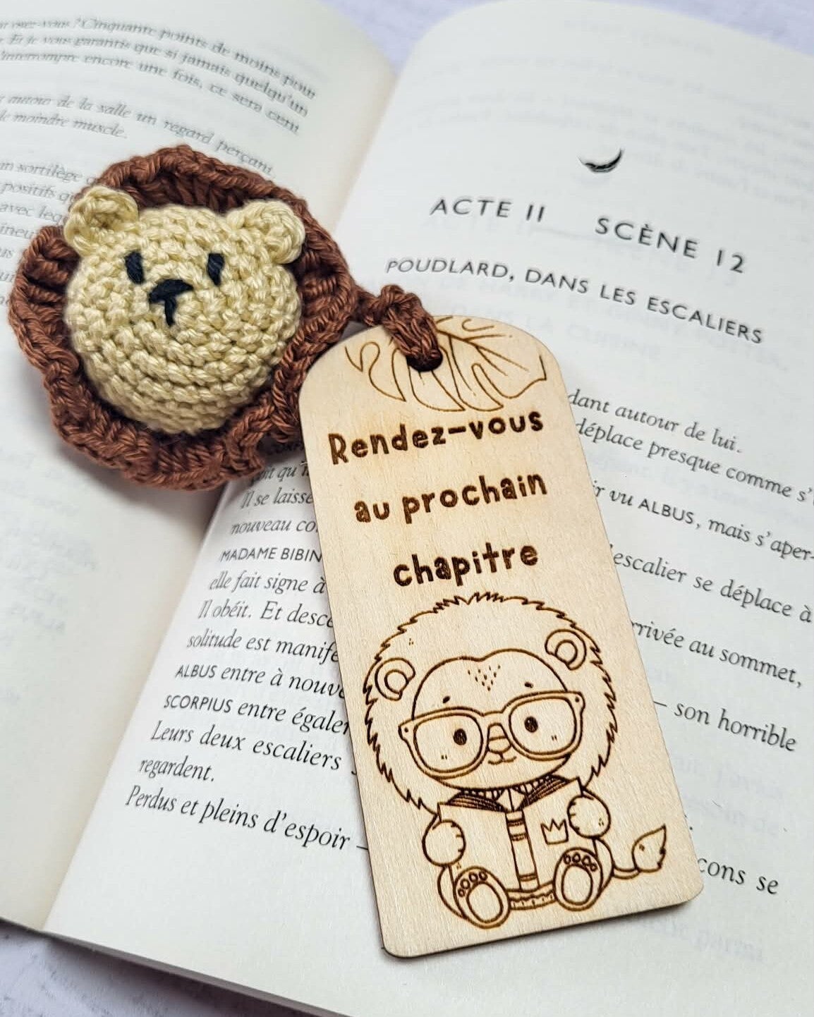 Petit marque-page crochet - Lion