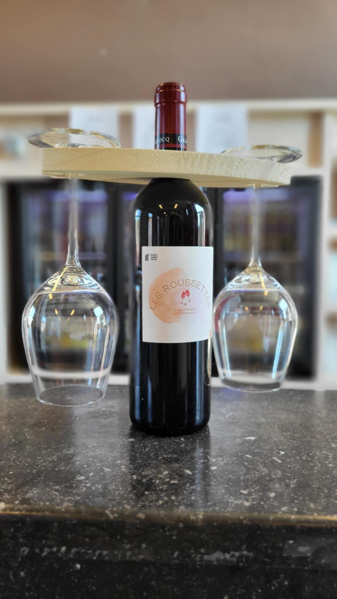 porte-verres en bois pour apéro, vin, terasse, déco de table