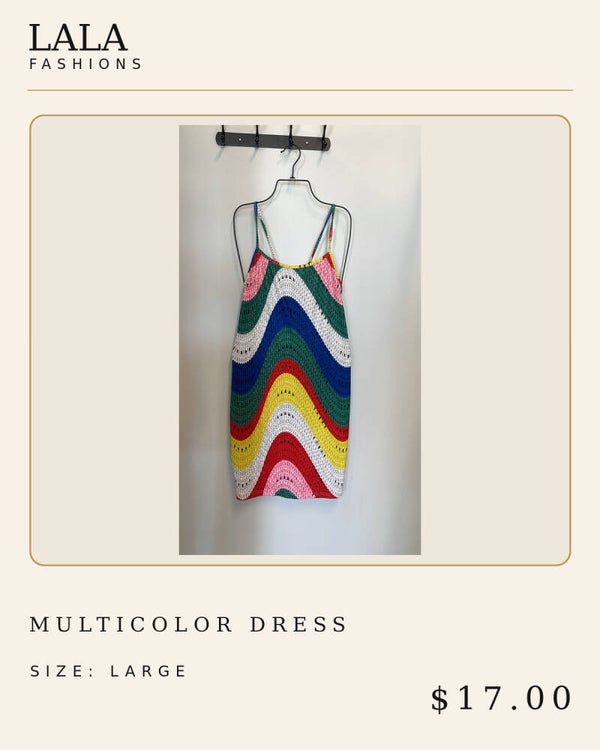 Thin straps multicolor-dress