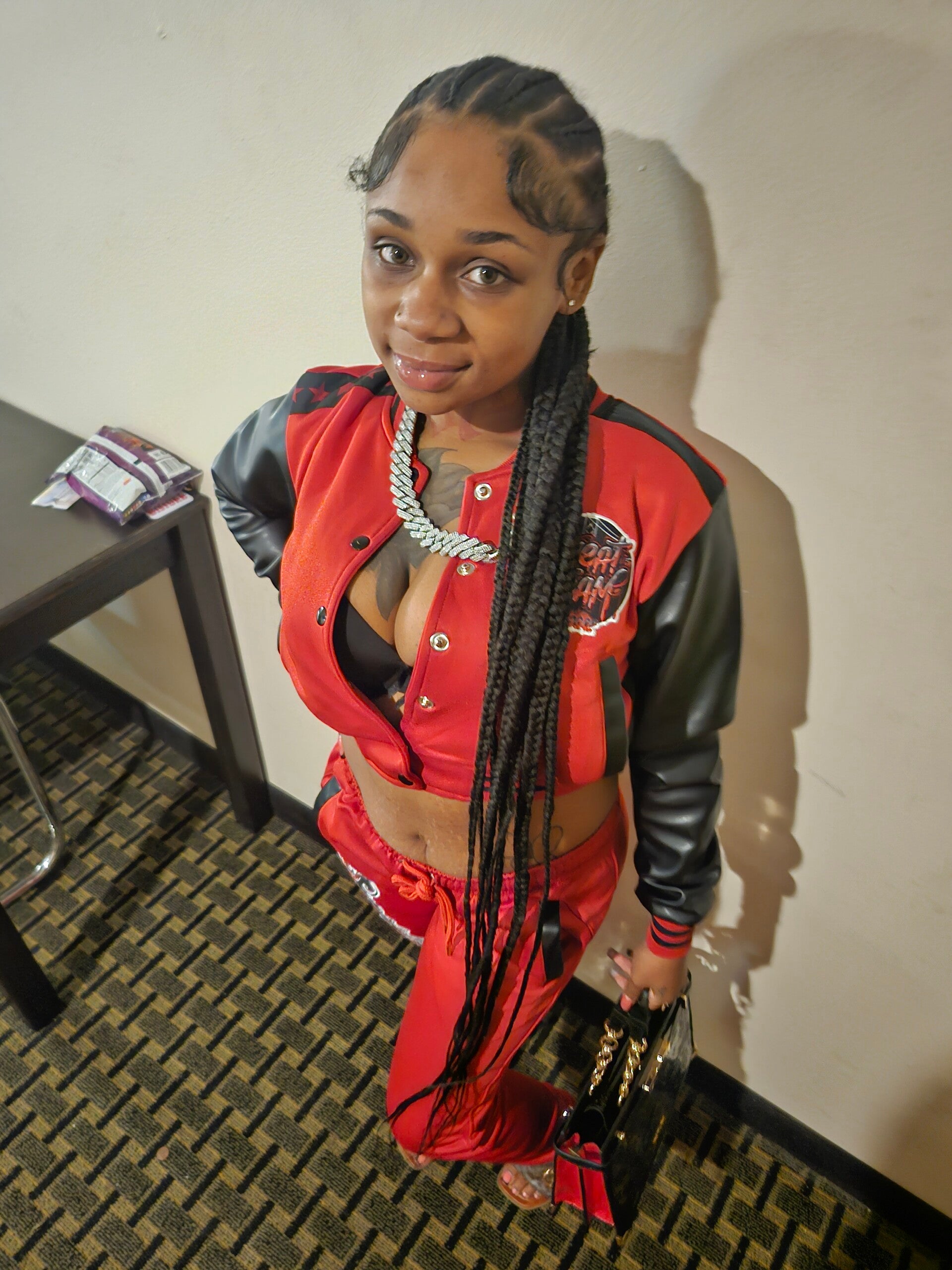 RED & BLACK SWEAT TEAM SUITS WOMEN'S