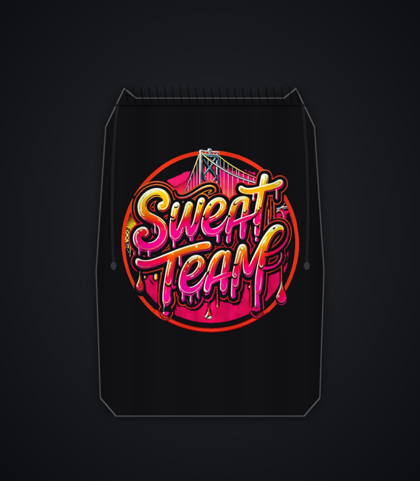 Sweat Team Drawstring Bag - Plain Black