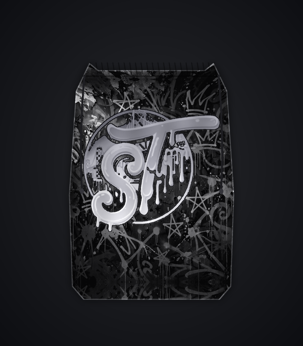 Sweat Team Drawstring Bag - White/Black Ink