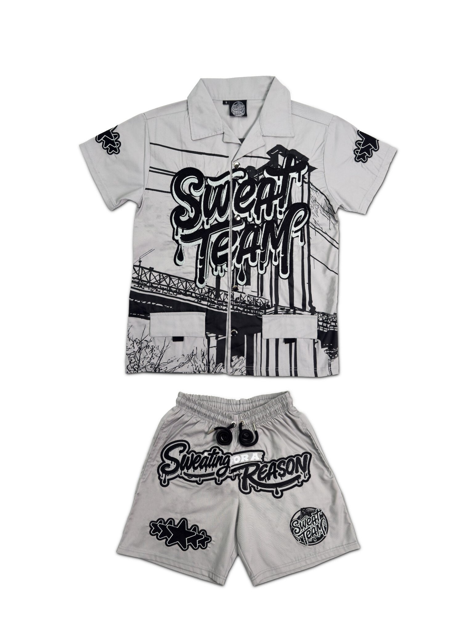 MEN'S SWEAT TEAM TWO-PIECE SET - GRAY (PRE-ORDER)